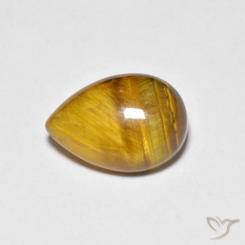 1.95ct 자연스러운 연한 갈색 호랑이의 눈, 배 모양, 불투명체