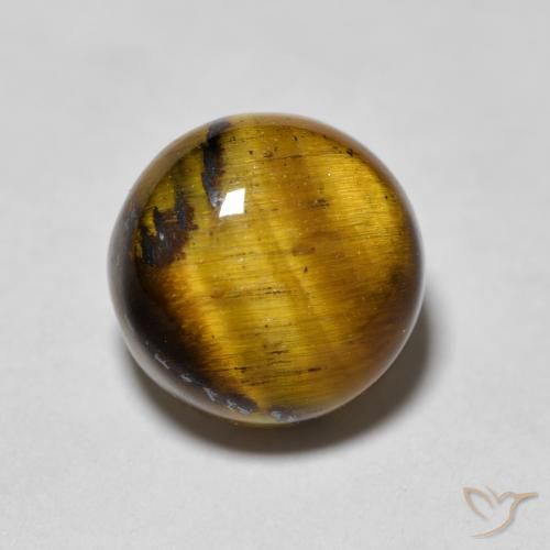 1.99ct 자연스러운 골든 브라운 호랑이의 눈, 둥근, 불투명체