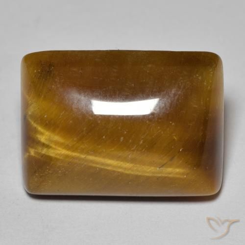 16.69ct 자연스러운 미디엄 브라운 호랑이의 눈, 바게트, 불투명체