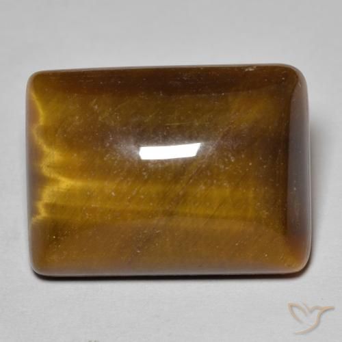 19.29ct 자연스러운 골든 브라운 호랑이의 눈, 바게트, 불투명체