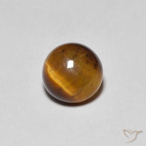 1.36ct 자연스러운 진저브라운 호랑이의 눈, 둥근, 불투명체