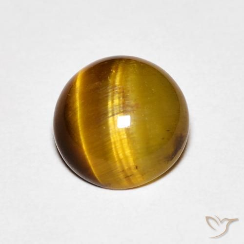 1.45ct 자연스러운 미디엄 브라운 호랑이의 눈, 둥근, 불투명체