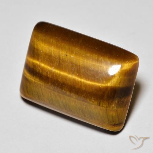 13.68ct 자연스러운 웜 브라운 호랑이의 눈, 바게트, 불투명체