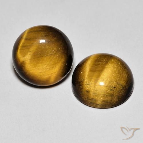 7.22캐럿 천연 웜 브라운 호랑이의 눈 보석, 라운드 컷, 불투명체