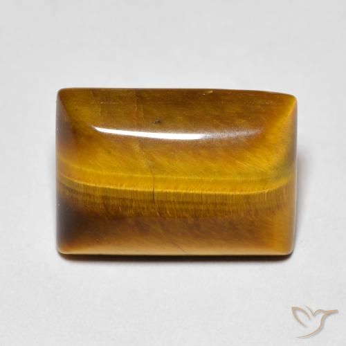 5.68ct 자연스러운 웜 브라운 호랑이의 눈, 바게트, 불투명체