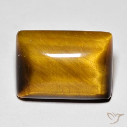 13.65캐럿 천연 Medium Light-Brown 호랑이의 눈, 바게트, 불투명체