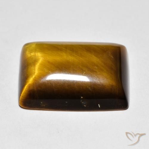 13.65캐럿 천연 Medium Light-Brown 호랑이의 눈, 바게트, 불투명체