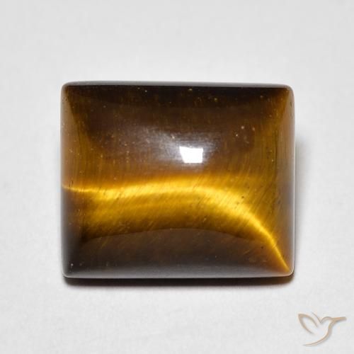 6.42ct 자연스러운 미디엄 브라운 호랑이의 눈, 바게트, 불투명체