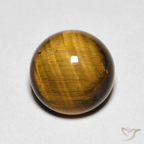 2.39ct 자연스러운 골든 브라운 호랑이의 눈, 둥근, 불투명체