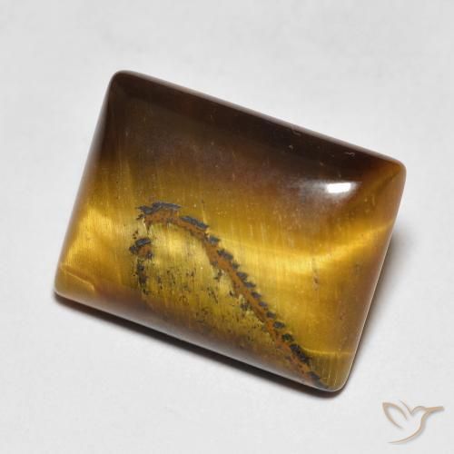 9.14캐럿 천연 Medium Dark-Brown 호랑이의 눈, 바게트, 불투명체