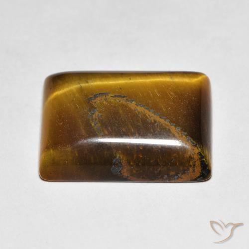 9.14캐럿 천연 Medium Dark-Brown 호랑이의 눈, 바게트, 불투명체