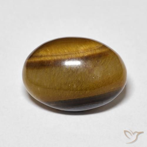 5.64ct 자연스러운 황갈색 호랑이의 눈, 타원형, 불투명체