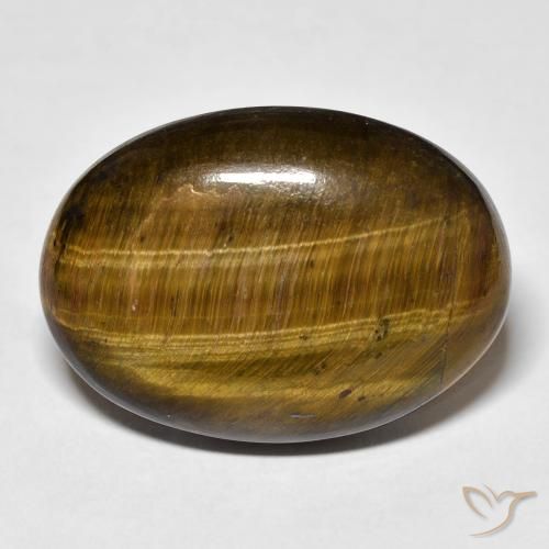 24.85ct 자연스러운 Medium Light-Brown 호랑이의 눈, 타원형, 불투명체