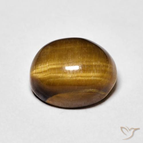 4.05ct 자연스러운 황갈색 호랑이의 눈, 타원형, 불투명체