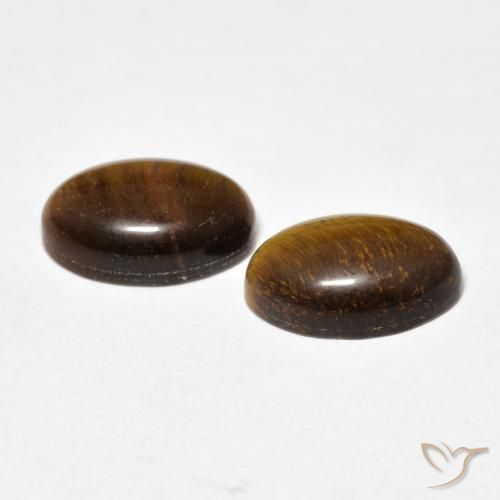 7.36캐럿 천연 Medium Dark-Brown 호랑이의 눈 보석, 타원형, 불투명체
