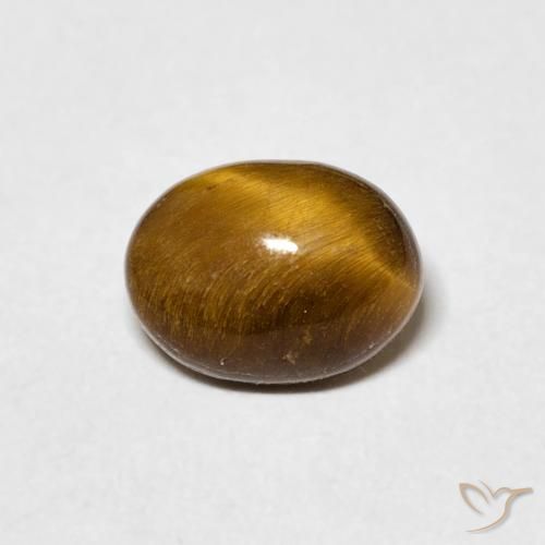 1.45ct 자연스러운 웜 브라운 호랑이의 눈, 타원형, 불투명체