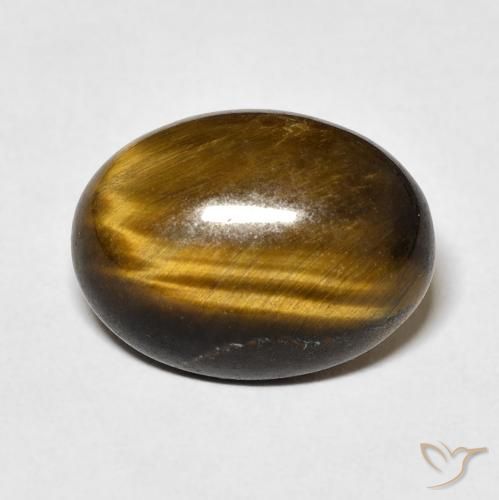 8.85ct 자연스러운 웜 브라운 호랑이의 눈, 타원형, 불투명체