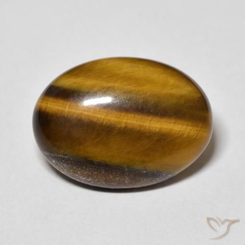 11.52ct 자연스러운 황갈색 호랑이의 눈, 타원형, 불투명체