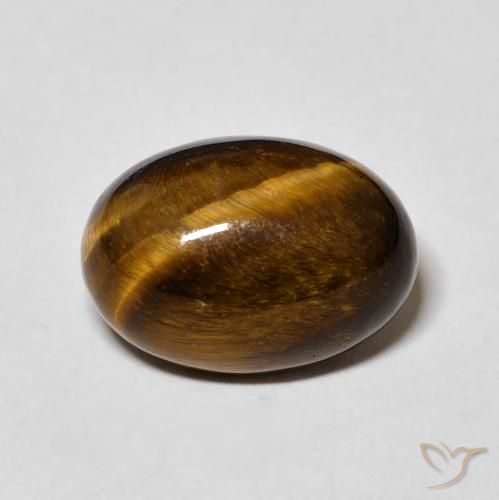 6.48ct 자연스러운 황갈색 호랑이의 눈, 타원형, 불투명체