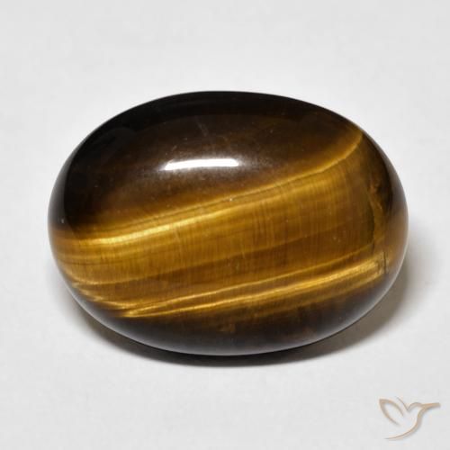 14.48ct 자연스러운 미디엄 브라운 호랑이의 눈, 타원형, 불투명체
