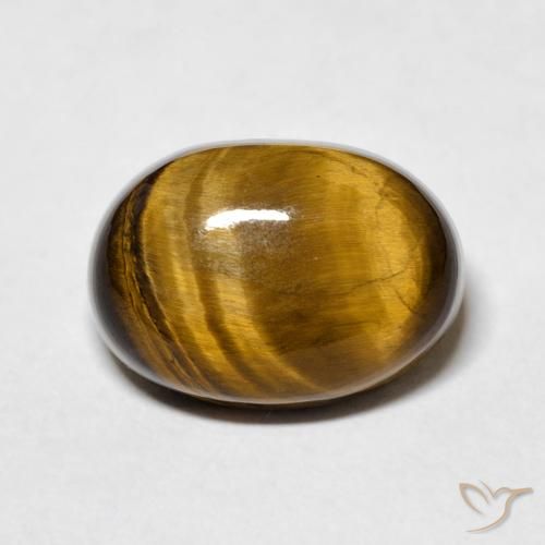 7.84ct 자연스러운 황갈색 호랑이의 눈, 타원형, 불투명체
