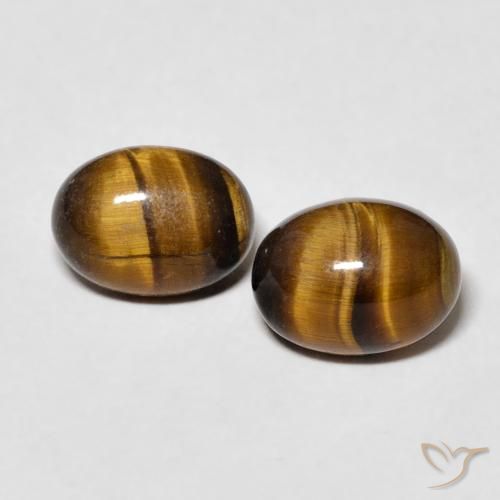 2.69ctw 자연스러운 Medium Dark-Brown 호랑이의 눈, 타원형, 불투명체
