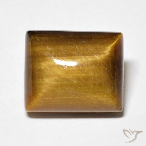 6.18ct 자연스러운 미디엄 브라운 호랑이의 눈, 바게트, 불투명체
