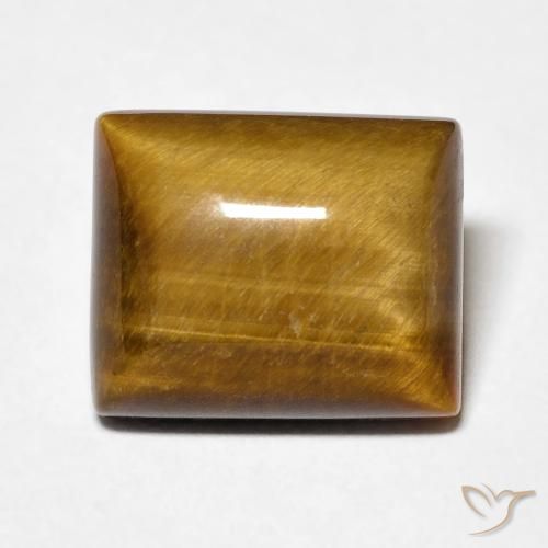 6.12ct 자연스러운 미디엄 브라운 호랑이의 눈, 바게트, 불투명체