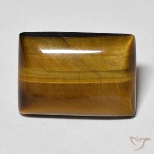 10.74ct 자연스러운 웜 브라운 호랑이의 눈, 바게트, 불투명체