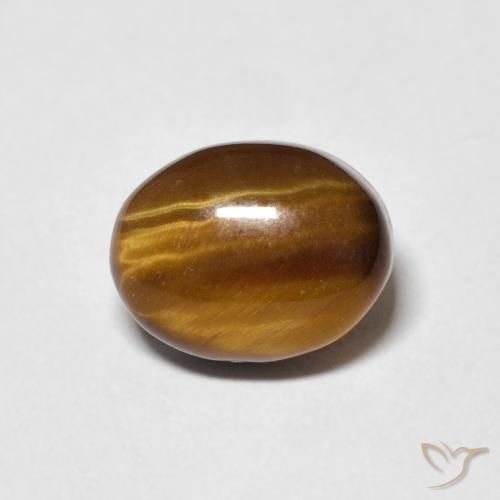 3.08ct 자연스러운 황갈색 호랑이의 눈, 타원형, 불투명체