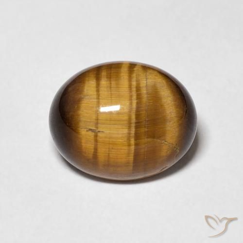 3.75ct 자연스러운 황갈색 호랑이의 눈, 타원형, 불투명체