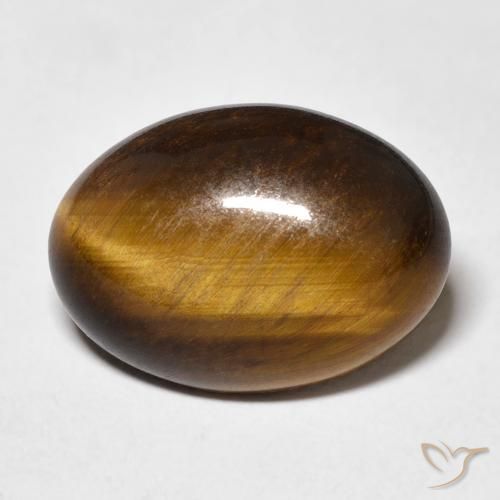 10.57ct 자연스러운 황갈색 호랑이의 눈, 타원형, 불투명체