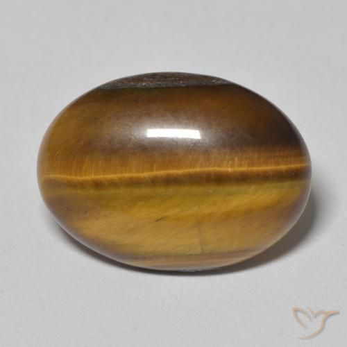 8.67ct 자연스러운 황갈색 호랑이의 눈, 타원형, 불투명체