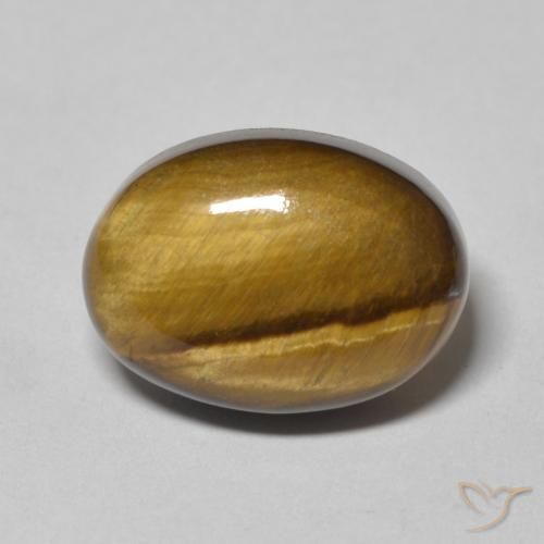 7.09ct 자연스러운 Medium Light-Brown 호랑이의 눈, 타원형, 불투명체