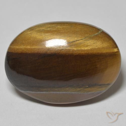 30.36ct 자연스러운 황갈색 호랑이의 눈, 타원형, 불투명체