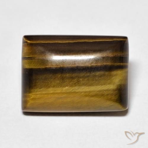 8.50ct 자연스러운 골든 브라운 호랑이의 눈, 바게트, 불투명체