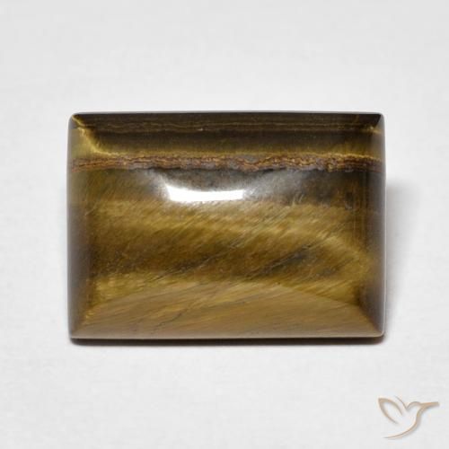 7.07ct 자연스러운 Medium Light-Brown 호랑이의 눈, 바게트, 불투명체
