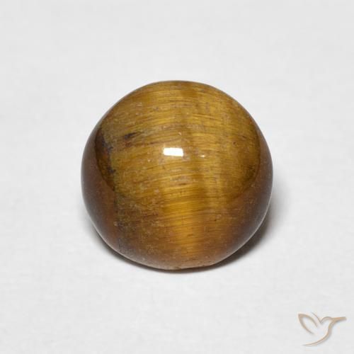 1.50ct 자연스러운 미디엄 브라운 호랑이의 눈, 둥근, 불투명체