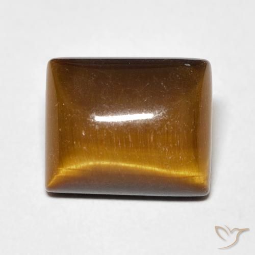 6.17ct 자연스러운 미디엄 브라운 호랑이의 눈, 바게트, 불투명체