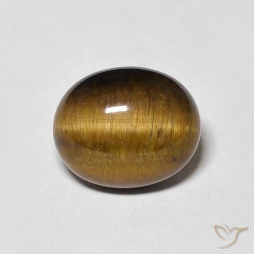 3.79ct 자연스러운 미디엄 브라운 호랑이의 눈, 타원형, 불투명체