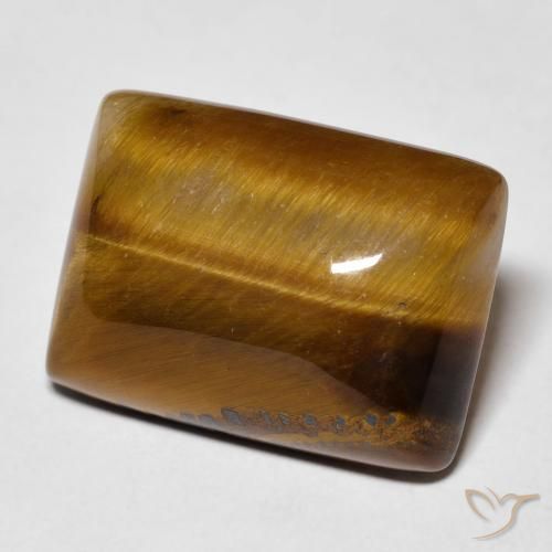 13.72캐럿 천연 Medium Light-Brown 호랑이의 눈, 바게트, 불투명체