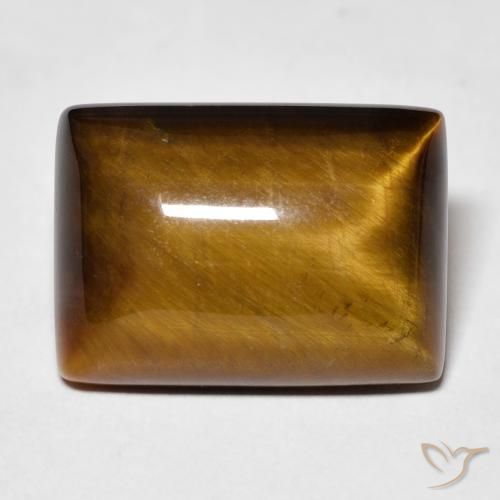 13.42ct 자연스러운 골든 브라운 호랑이의 눈, 바게트, 불투명체