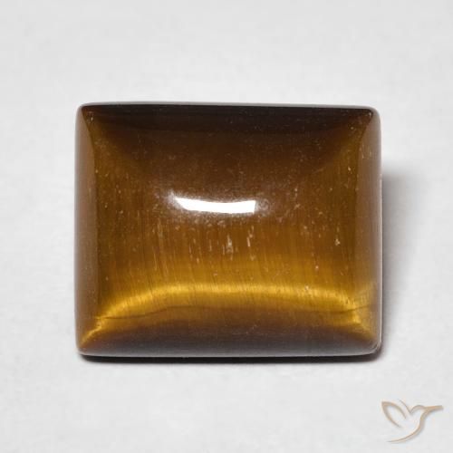 6.47ct 자연스러운 골든 브라운 호랑이의 눈, 바게트, 불투명체