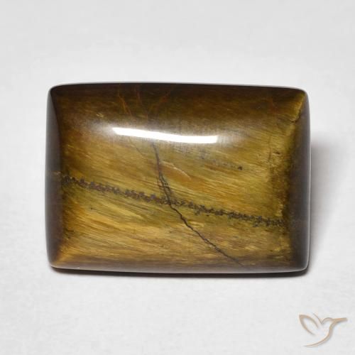 12.80ct 자연스러운 웜 브라운 호랑이의 눈, 바게트, 불투명체