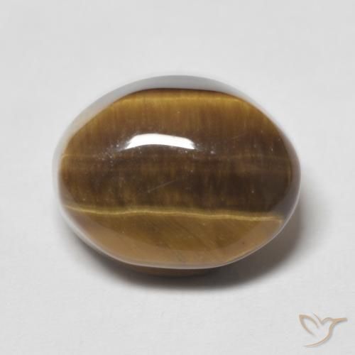 6.70ct 자연스러운 미디엄 브라운 호랑이의 눈, 타원형, 불투명체