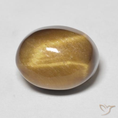 6.90ct 자연스러운 미디엄 브라운 호랑이의 눈, 타원형, 불투명체