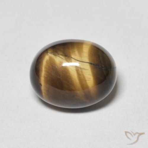 2.43ct 자연스러운 황갈색 호랑이의 눈, 타원형, 불투명체