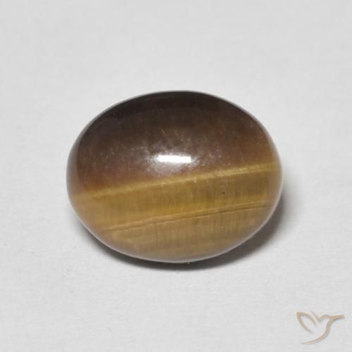 3.02ct 자연스러운 황갈색 호랑이의 눈, 타원형, 불투명체