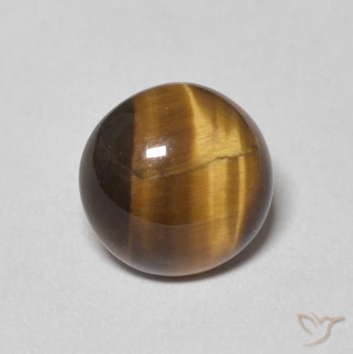 1.64ct 자연스러운 황갈색 호랑이의 눈, 둥근, 불투명체