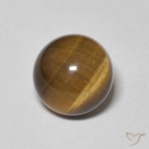 2.44ct 자연스러운 미디엄 브라운 호랑이의 눈, 둥근, 불투명체